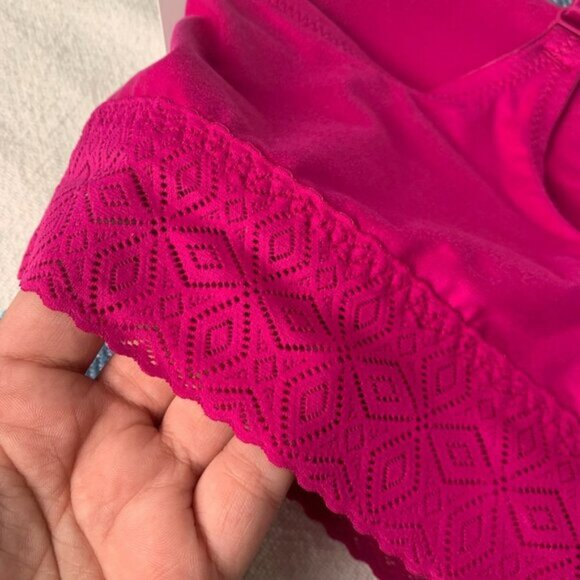 NWT Hot Pink 'So Soft' Lightly Lined Long Line Bralette - Auden - Picture 5 of 6